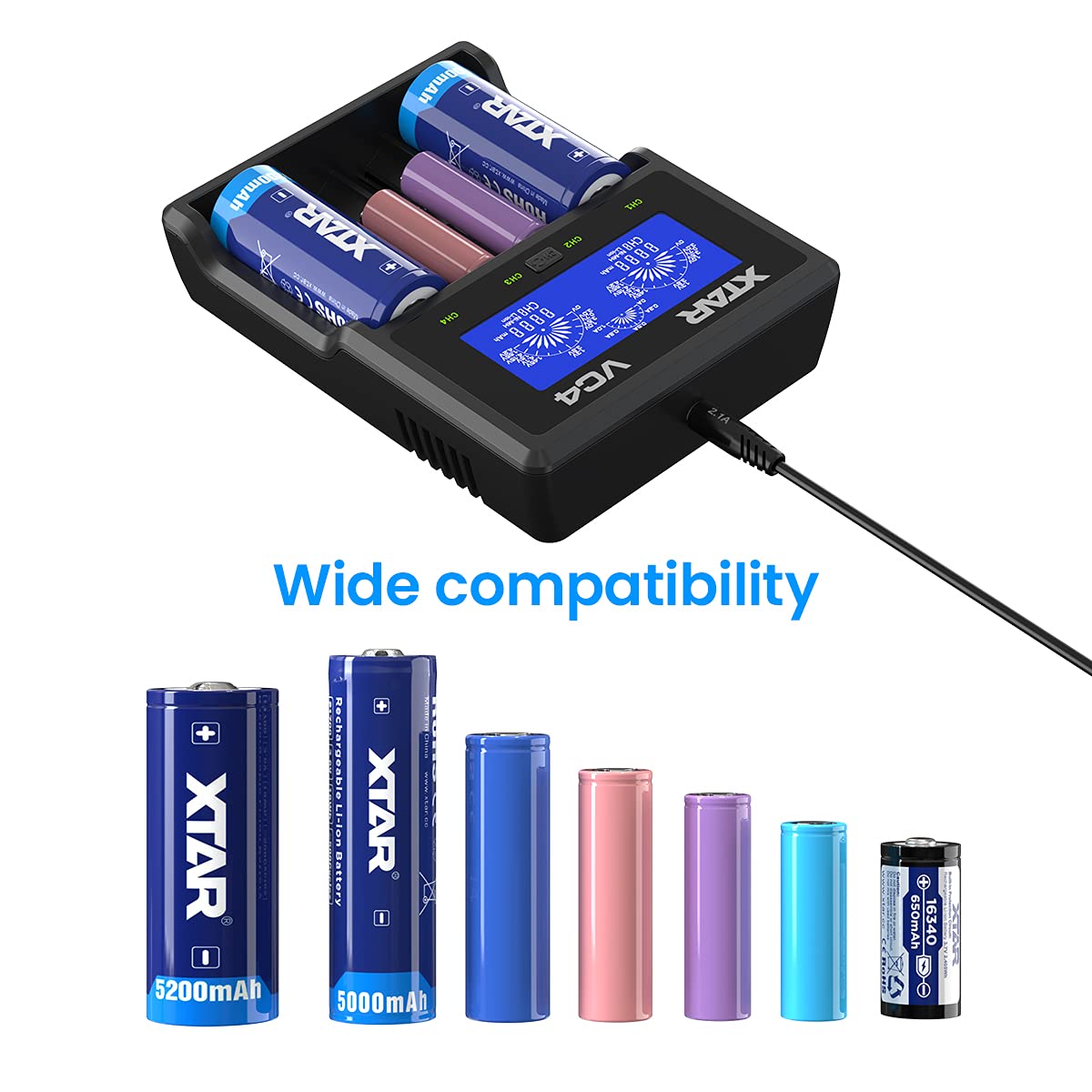 LED LENSER H8R ヘッドライト XTAR VC4充電器電池２本セット LED LENSER H8R ヘッドライト XTAR VC4充電器電池2本セット LED